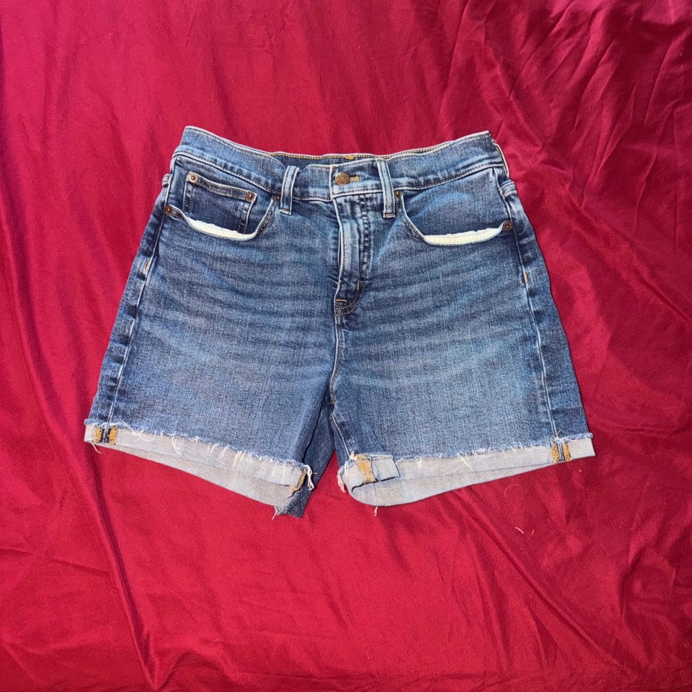 J.Crew Denim Shorts Womens 26 Blue Raw Hem High Rise BY128 Casual Summer Classic